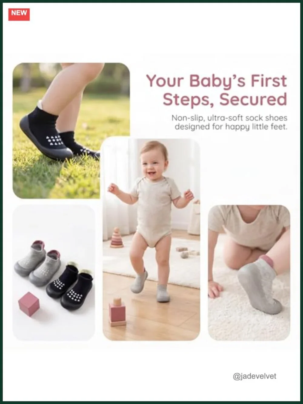 2 Pair Baby Non Slip Soft Rubber Sock Shoes Toddler First Walking Slippers